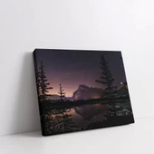 Geceleyin Göl Kenarı Kanvas Tablo thumbnail 2