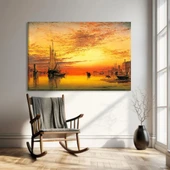 Gün Batımı Limanı Kanvas Tablo thumbnail 1