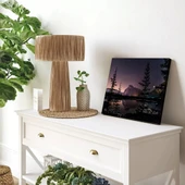 Geceleyin Göl Kenarı Kanvas Tablo thumbnail 3