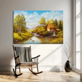 Sakin Nehir Kıyısı Kanvas Tablo thumbnail 1