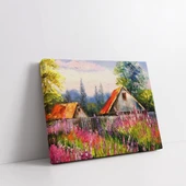 Kır Evi Bahçesi Kanvas Tablo thumbnail 2