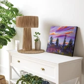 Lavanta Tarlalarında Günbatımı Kanvas Tablo thumbnail 3