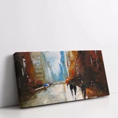 Yağmurlu Şehirde Akşam Kanvas Tablo thumbnail 2