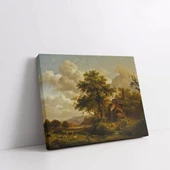 Alacakaranlıkta Kırsal Kanvas Tablo thumbnail 2