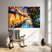 Işıklı Akşam Yürüyüşü Kanvas Tablo thumbnail 1