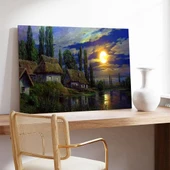 Kırsal Günbatımı Kanvas Tablo thumbnail 3