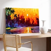 Tropik Günbatımı Kanvas Tablo thumbnail 3