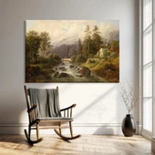 Orman İçindeki Dere Kanvas Tablo thumbnail 1