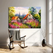 Kır Evi Bahçesi Kanvas Tablo thumbnail 1