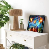 Yağmurlu Havada Gece Yürüyüşü Kanvas Tablo thumbnail 3