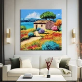 Rengarenk Bahçe Evi Kanvas Tablo thumbnail 1