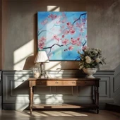 Pembe Çiçekler Kanvas Tablo thumbnail 1