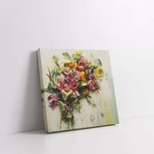 Rengarenk Gül Çiçekli Kanvas Tablo thumbnail 2