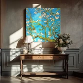 Çiçek Açan Badem Çiçekleri Kanvas Tablo thumbnail 1