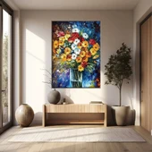 Rengarenk Çiçekler Kanvas Tablo thumbnail 1