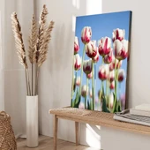 Beyaz Pembe Laleler Kanvas Tablo thumbnail 3