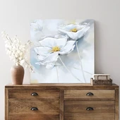 Beyaz Çiçekler Kanvas Tablo thumbnail 3