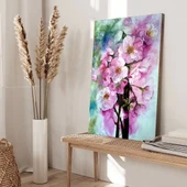 Pembe Beyaz Çiçekler Kanvas Tablo thumbnail 3