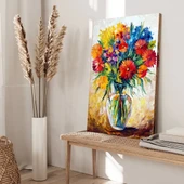 Saksıda Rengarenk Çiçekler Kanvas Tablo thumbnail 3