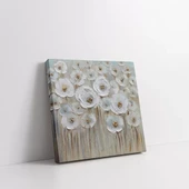 Beyaz Çiçek Bahçesi Kanvas Tablo thumbnail 2