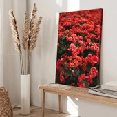 Kırmızı Yapraklı Çiçekler Kanvas Tablo thumbnail 3