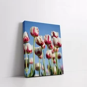 Beyaz Pembe Laleler Kanvas Tablo thumbnail 2
