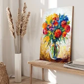Vazodaki Renkli Çiçekler Kanvas Tablo thumbnail 2