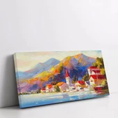 Dağ Eteğinde Köy Kanvas Tablo thumbnail 2