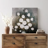 Beyaz Güller Kanvas Tablo thumbnail 3
