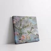 Pembe Çiçekler ve Dallar Kanvas Tablo thumbnail 2