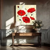 Kırmızı Karanfiller Kanvas Tablo thumbnail 1