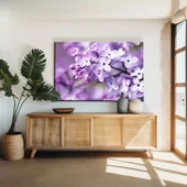 Daldaki Mor Çiçekler Kanvas Tablo thumbnail 1