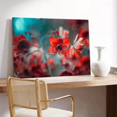 Daldaki Kırmızı Çiçekler Kanvas Tablo thumbnail 3