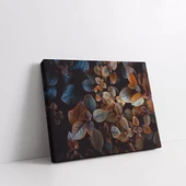 Siyah Altın Yaprak Çiçek Kanvas Tablo thumbnail 2
