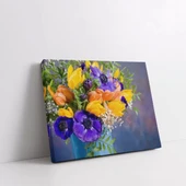 Mavi ve Sarı Çiçekler Kanvas Tablo thumbnail 2
