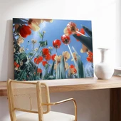 Gökyüzüne Uzanan Gelincikler Kanvas Tablo thumbnail 3