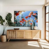 Gökyüzüne Uzanan Gelincikler Kanvas Tablo thumbnail 1