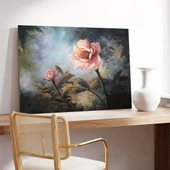 Soyut Pembe Gül Kanvas Tablo thumbnail 3