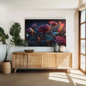 Soyut Gül Çiçeği Kanvas Tablo thumbnail 1