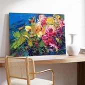 Soyut Çiçekler Bahçesi Kanvas Tablo thumbnail 3