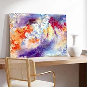 Soyut Rengarenk Çiçekler Kanvas Tablo thumbnail 3