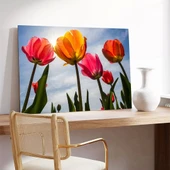 Pembe Sarı Laleler Kanvas Tablo thumbnail 3