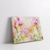 Soyut Pembe Çiçek Manzarası Kanvas Tablo thumbnail 2
