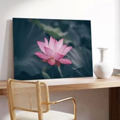 Pembe Lotus Çiçeği Kanvas Tablo thumbnail 2
