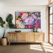 Rengarenk Çiçekler Tarlası Kanvas Tablo thumbnail 1