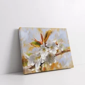 Beyaz Erik Çiçeği Kanvas Tablo thumbnail 2