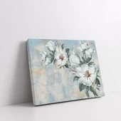 Beyaz Yapraklı Çiçekler Kanvas Tablo thumbnail 2