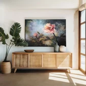 Soyut Pembe Gül Kanvas Tablo thumbnail 1