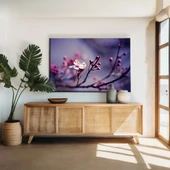 Beyaz Pembe Çiçek Kanvas Tablo thumbnail 1