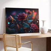 Soyut Gül Çiçeği Kanvas Tablo thumbnail 3